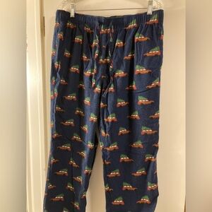 J. Crew Re-Imagined Pajama Pants Christmas Men’s Large - Tree Car Print Pjs Blue